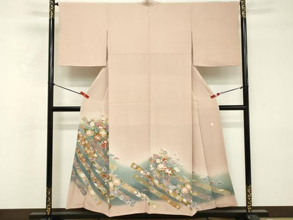 平和屋着物■豪華色留袖 駒刺繍 花車文 暈し染め 金彩 正絹 逸品 DABF4216cd