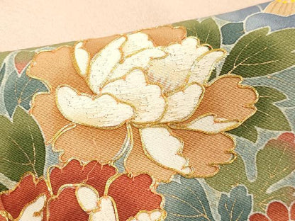 平和屋着物■豪華色留袖 駒刺繍 花車文 暈し染め 金彩 正絹 逸品 DABF4216cd