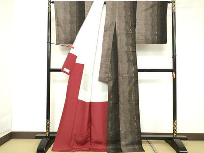 平和屋着物■本場大島紬　7マルキ　間道　やまと誂製　正絹　逸品　DABF4221cd