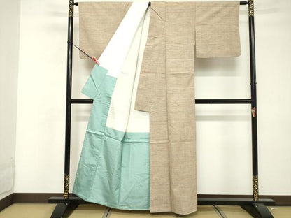 平和屋着物■上質な紬 格子 正絹 逸品 DABF4225cd
