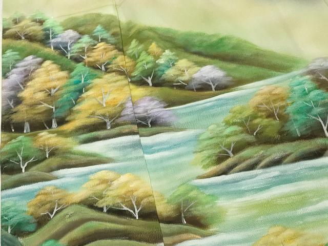 平和屋着物■豪華黒留袖 作家物 遠山風景文 暈し染め 正絹 逸品 DABF4229cd