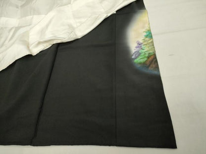平和屋着物■豪華黒留袖 作家物 遠山風景文 暈し染め 正絹 逸品 DABF4229cd