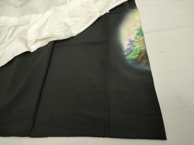 平和屋着物■豪華黒留袖 作家物 遠山風景文 暈し染め 正絹 逸品 DABF4229cd