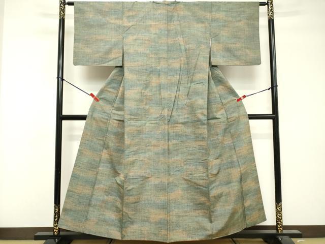 平和屋着物■上質な紬 格子 正絹 逸品 DABF4234cd