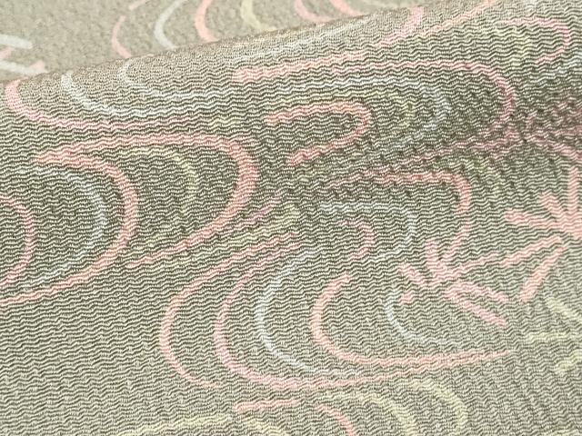 平和屋着物■上質な小紋 流水花文 鬼しぼ縮緬 正絹 逸品 DABF4241cd
