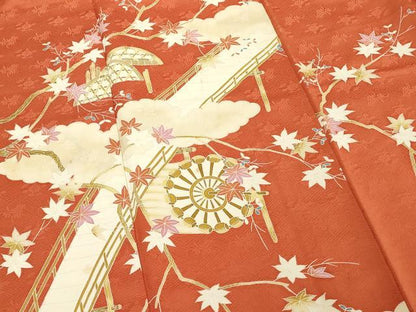 平和屋着物■訪問着 渡橋花文 金彩 正絹 逸品 DABF4243cd