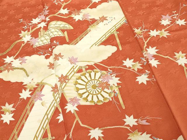 平和屋着物■訪問着 渡橋花文 金彩 正絹 逸品 DABF4243cd