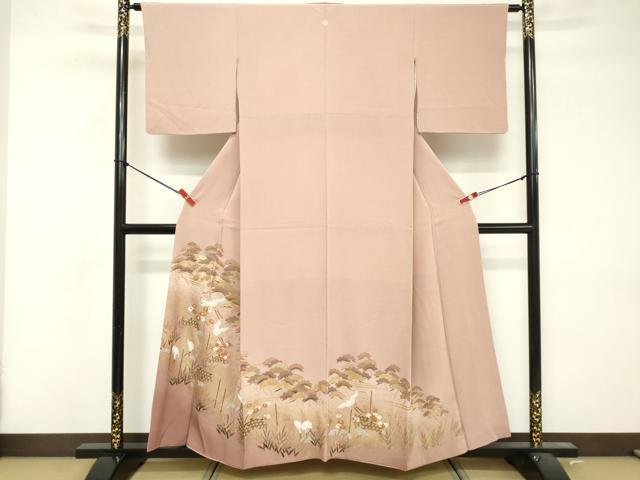 平和屋着物■豪華色留袖 刺繍 飛鶴松文 暈し染め 金彩 正絹 逸品 DABF4244cd