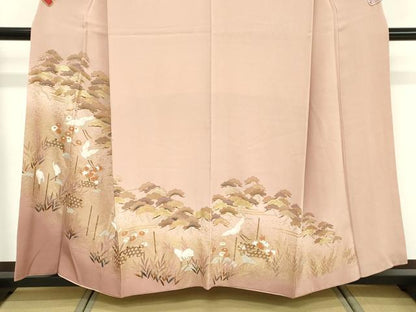 平和屋着物■豪華色留袖 刺繍 飛鶴松文 暈し染め 金彩 正絹 逸品 DABF4244cd