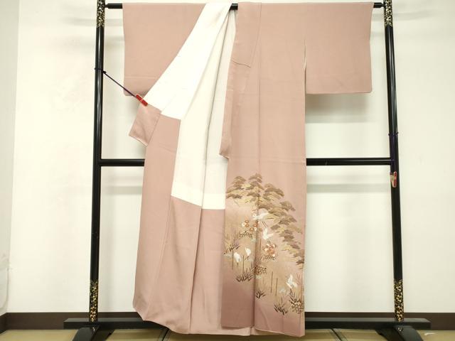 平和屋着物■豪華色留袖 刺繍 飛鶴松文 暈し染め 金彩 正絹 逸品 DABF4244cd
