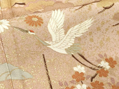 平和屋着物■豪華色留袖 刺繍 飛鶴松文 暈し染め 金彩 正絹 逸品 DABF4244cd