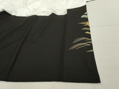 平和屋着物■豪華黒留袖 作家物 駒刺繍 地紙花文 暈し染め 金彩 正絹 逸品 DABF4245cd