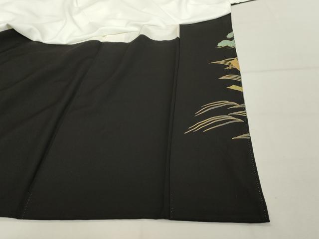 平和屋着物■豪華黒留袖 作家物 駒刺繍 地紙花文 暈し染め 金彩 正絹 逸品 DABF4245cd