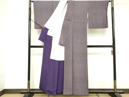 平和屋着物■伝統工芸師 服部光擴 江戸小紋 鮫小紋柄 鬼しぼ縮緬 正絹 逸品 DABF4252cd