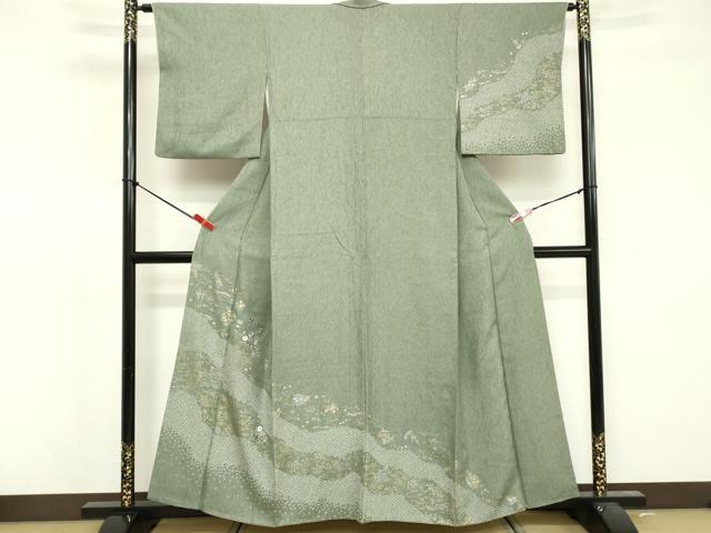 平和屋着物■訪問着　絞り　刺繍　道長花文　金銀彩　正絹　逸品　DABF4256cd