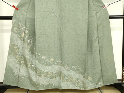 平和屋着物■訪問着　絞り　刺繍　道長花文　金銀彩　正絹　逸品　DABF4256cd