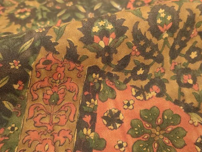平和屋着物■本場染大島紬 更紗花文 正絹 逸品 DABF4259cd