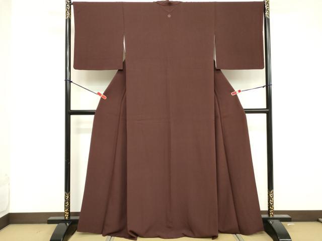 平和屋着物■上質な色無地 黒檀色 正絹 逸品 DABF4264cd
