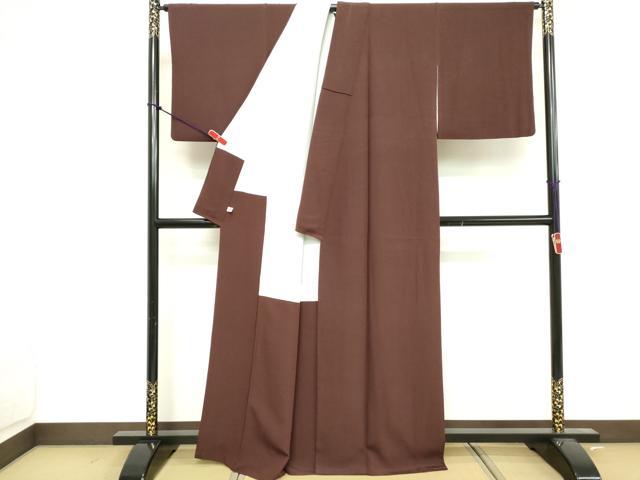 平和屋着物■上質な色無地 黒檀色 正絹 逸品 DABF4264cd