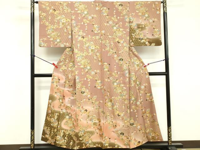 平和屋着物■訪問着 地紙花文 暈し染め 金彩 正絹 逸品 DABF4267cd