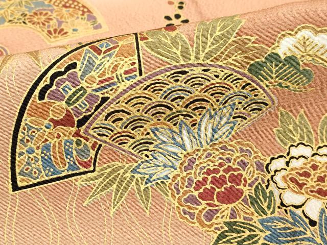 平和屋着物■訪問着 地紙花文 暈し染め 金彩 正絹 逸品 DABF4267cd