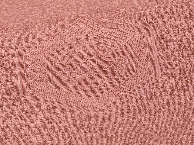 平和屋着物■上質な色無地 亀甲花地紋 紅梅色 正絹 逸品 DABF4270cd