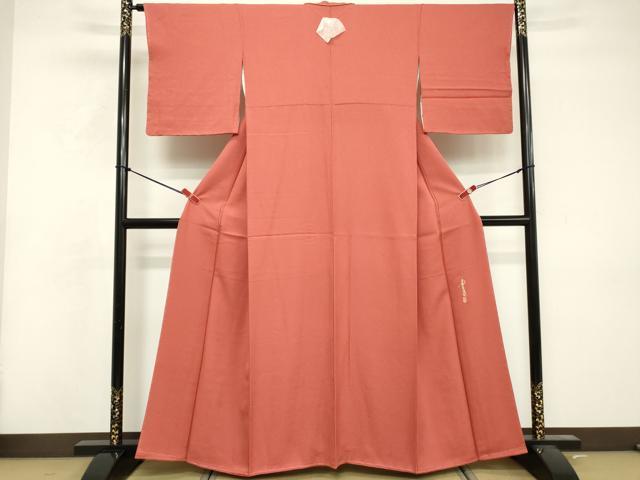 平和屋着物■上質な色無地 作家物 浅緋色 正絹 逸品 未使用 DABF4280cd