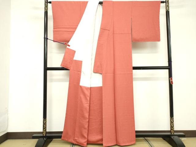 平和屋着物■上質な色無地 作家物 浅緋色 正絹 逸品 未使用 DABF4280cd