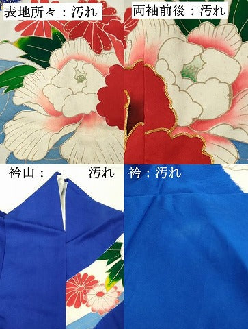 平和屋着物■豪華振袖 駒刺繍 絞り 草花文 金彩 ロング丈 正絹 逸品 DABF4285cd