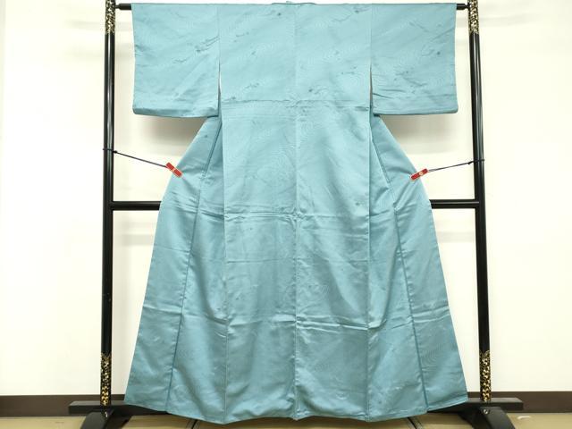 平和屋着物■上質な色無地 流水地紋 勿忘草色 正絹 逸品 DABF4286cd