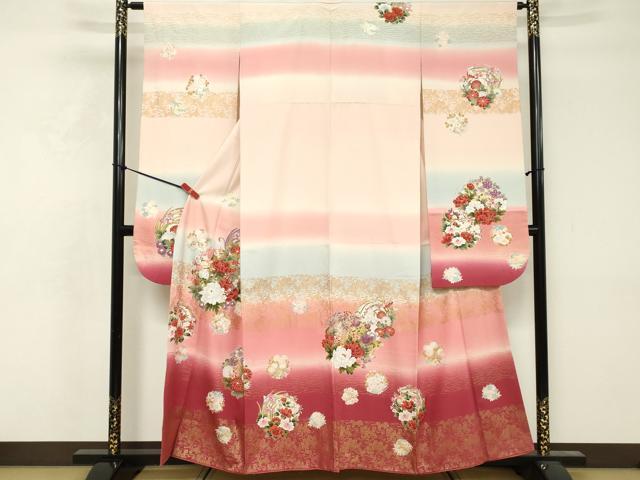 平和屋着物■豪華振袖　花丸文　暈し染め　金彩　正絹　逸品　DABF4292cd
