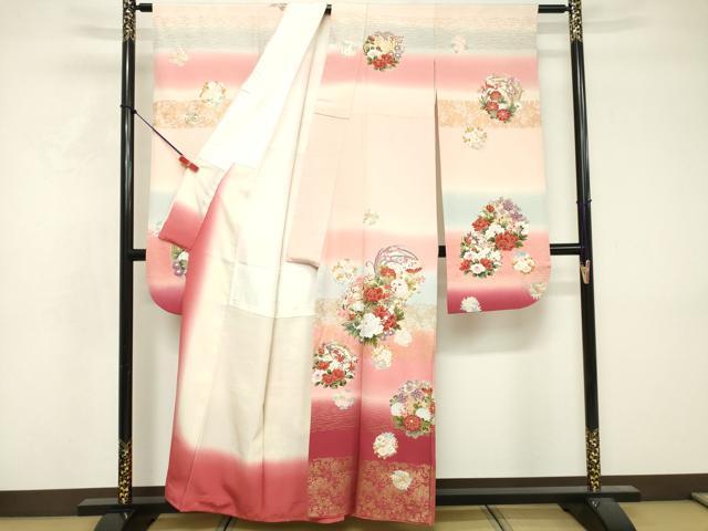 平和屋着物■豪華振袖　花丸文　暈し染め　金彩　正絹　逸品　DABF4292cd