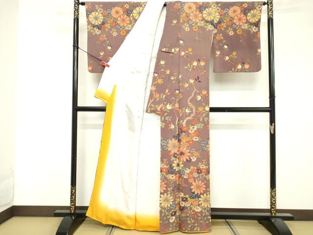 平和屋着物■訪問着　舞花文　鬼しぼ縮緬　正絹　逸品　DABF4303cd