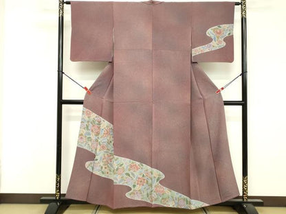 平和屋着物■訪問着　草花文　正絹　逸品　DABF4304cd