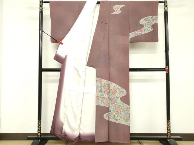 平和屋着物■訪問着　草花文　正絹　逸品　DABF4304cd
