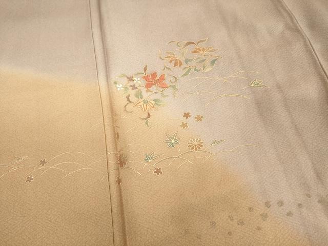 平和屋着物■訪問着　刺繍　花唐草文　暈し染め　金彩　正絹　逸品　DABF4306cd