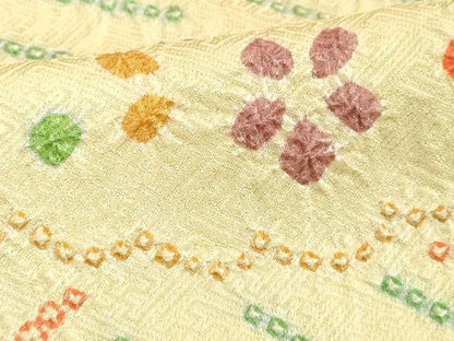 平和屋着物■上質な小紋　総絞り　流水花文　正絹　逸品　DABF4310cd