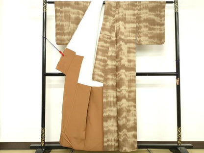 平和屋着物■上質な紬　霞文　正絹　逸品　DABF4312cd