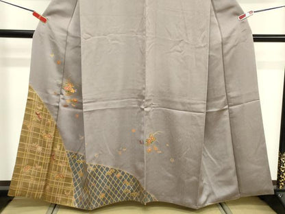 平和屋着物■訪問着　駒刺繍　花籠文　金彩　正絹　逸品　DABF4320cd
