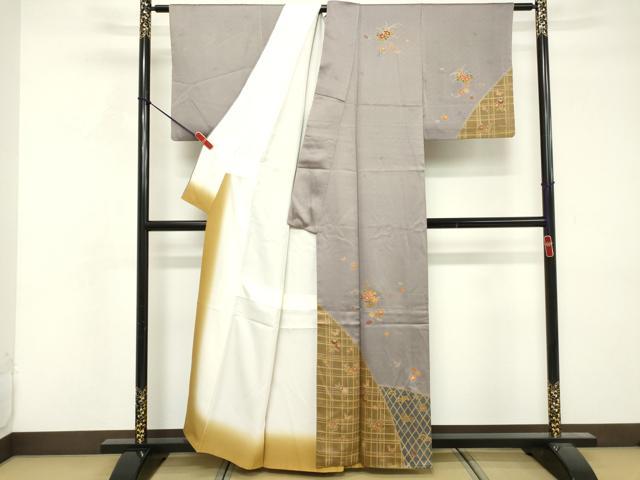 平和屋着物■訪問着　駒刺繍　花籠文　金彩　正絹　逸品　DABF4320cd