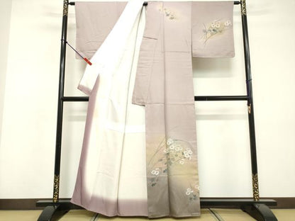 平和屋着物■中国三大刺繍　相良刺繍　訪問着　草花文　暈し染め　正絹　逸品　DABF4321cd