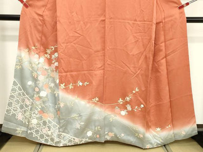 平和屋着物■訪問着　枝花文　暈し染め　金彩　正絹　逸品　DABF4322cd