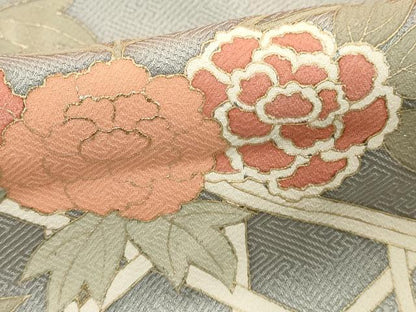 平和屋着物■訪問着　枝花文　暈し染め　金彩　正絹　逸品　DABF4322cd
