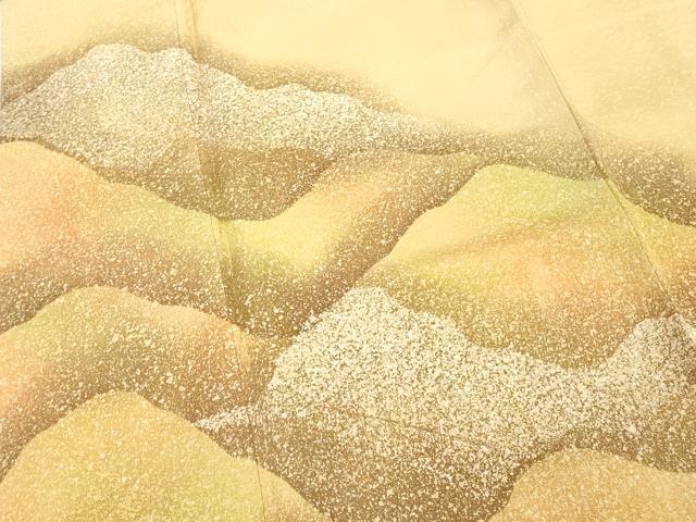 平和屋着物■訪問着　重ね山風景文　暈し染め　正絹　逸品　DABF4326cd