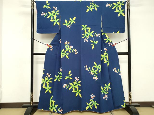 平和屋着物■上質な小紋　草花文　正絹　逸品　DABF4327cd