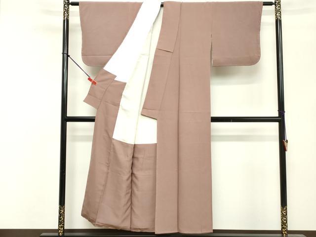 平和屋着物■上質な色無地　梅鼠色　正絹　逸品　未使用　DABF4361cd