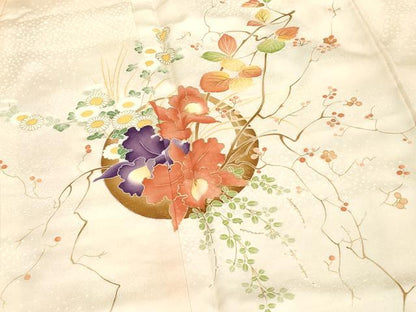 平和屋着物■訪問着　花丸文　暈し染め　金彩　正絹　逸品　DABF4362cd