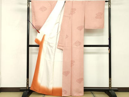 平和屋着物■上質な小紋　幾何学花文　正絹　逸品　DABF4364cd