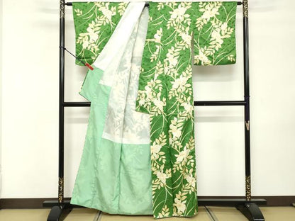 平和屋着物■小紋　草花文　洗える着物　DABF4375cd