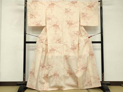 平和屋着物■上質な小紋　紬地　絞り　舞花文　正絹　逸品　DABF4377cd